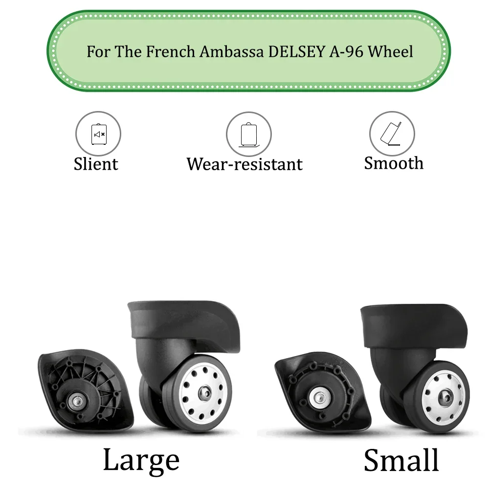 

For The French Ambassa DELSEY A-96 Universal Wheel Replacement Suitcase Silent Smooth Shock Absorbing Durable Accessories Wheels