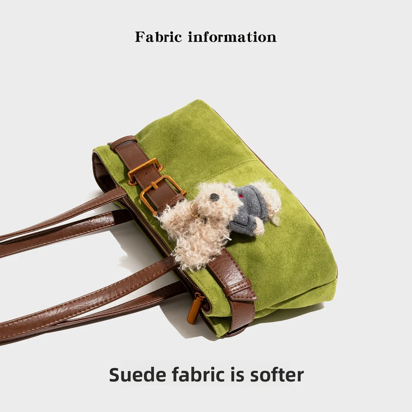 

Korean Style Retro Shoulder Bag, Color Block Commuter Underarm Bag, Versatile Daily Suede Shoulder Bag (Without Pendant)