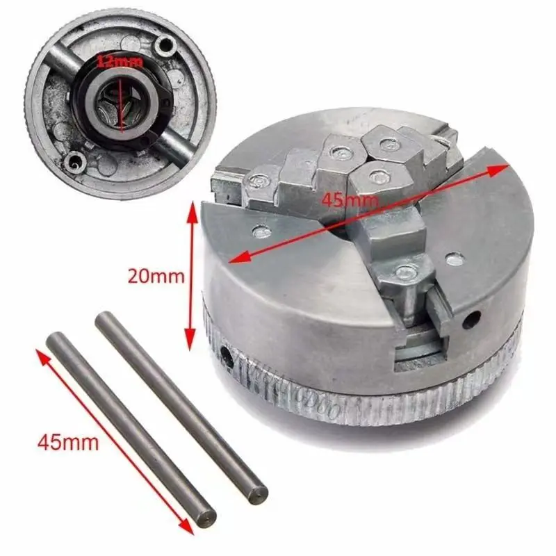 ملحقات أداة آلة صغيرة معدنية ثلاثة في واحد ، مخرطة ، ظرف ، ثلاثة فكين