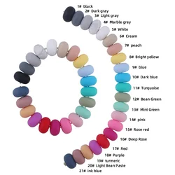 Perles d'espacement de boulier de dentition en silicone de qualité alimentaire, perles pour bricolage, sucette pour bébé, collier JOClips, 15mm, 50 pièces par lot