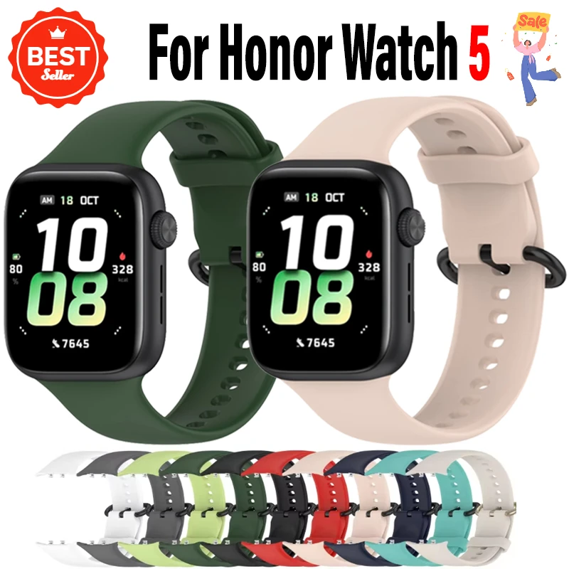 Correa de silicona oficial para Honor Watch 5, pulsera deportiva cómoda y transpirable para Honor Watch 5, accesorios de pulsera