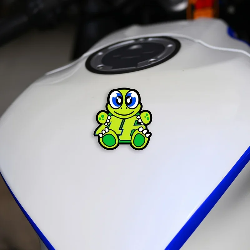 1PC "Cartoon Turtle 46 Car Sticker, Moto Racing Design Decal, Distinctive Car Accessory for Enthusiasts, Sweet Car Decor"