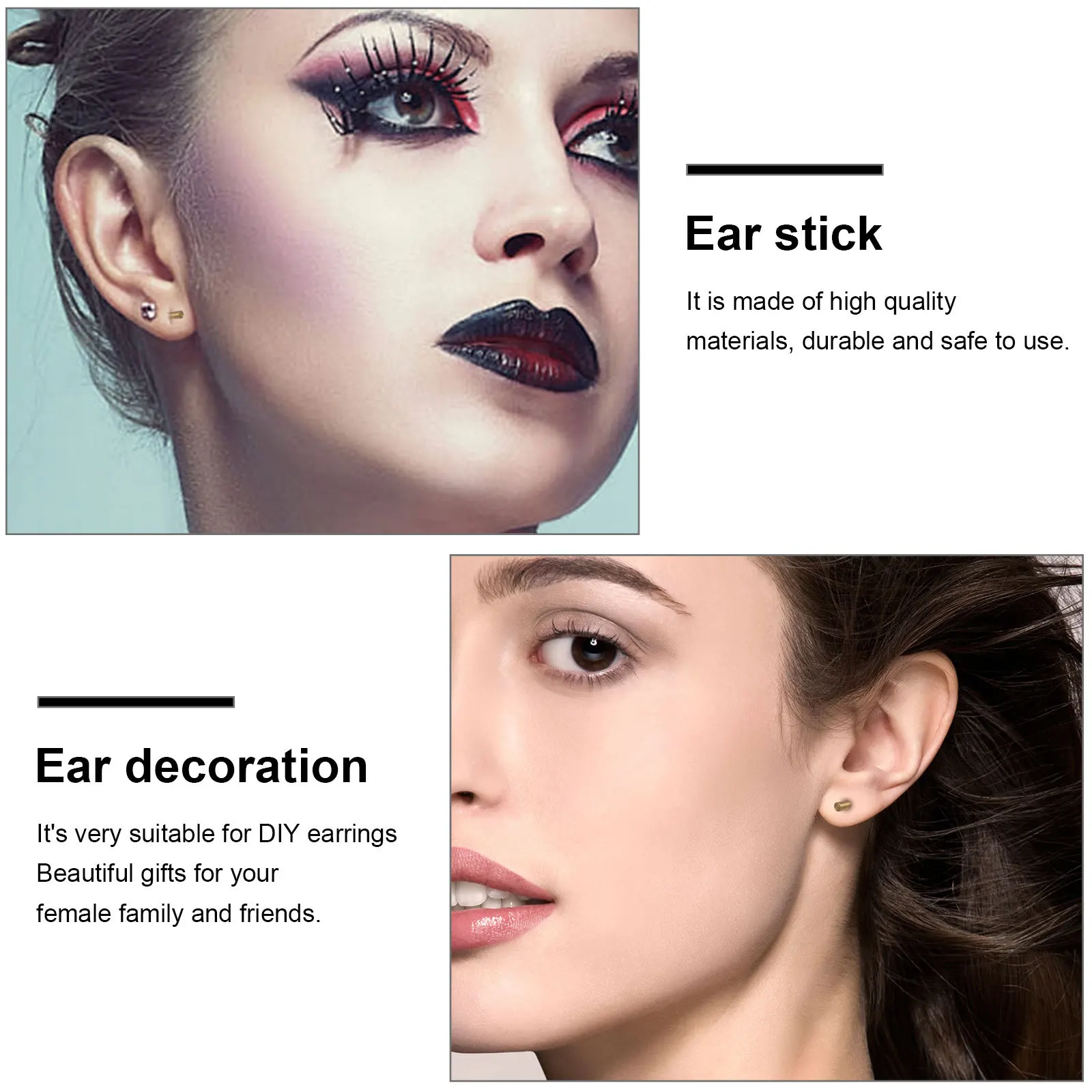 

100Pcs Earring Parts Metal Earring Pins DIY Material Ear Jewelry Connector Rods for DIY Craft Charm Projects Ear