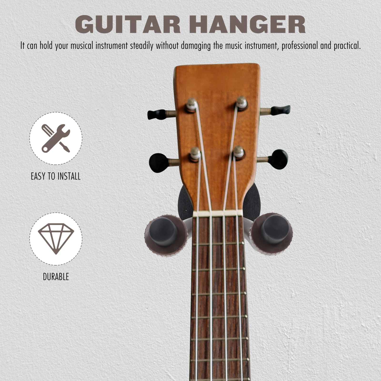 

Guitar Hook Wall Hanger Hanging Shelf Household Mount Display Holder Rubber Racks