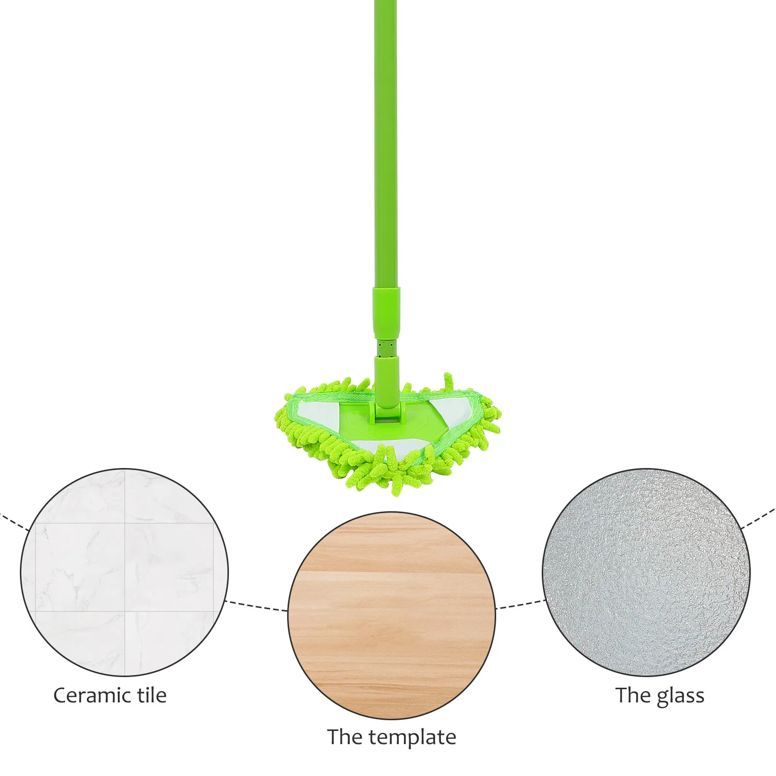 Triangle Cleaning Mop Telescopic Adjustable Rod Soft Chenille Head High Absorbent Retractable Mop for Home Floor Glass Window