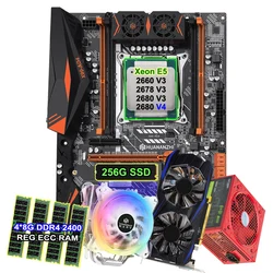 HUANANZHI X99-AD4 Motherboard DIY CPU Xeon E5 2678 V3 2680 V4 CPU Cooler 256G M.2 NVME SSD 4*8G 32G DDR4 RAM GTX960 4G 600W PSU