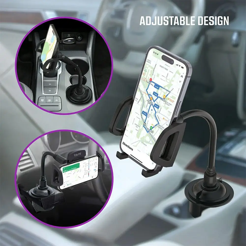 Car Cup Holder Phone Mount 360° Adjustable Gooseneck Smart Phone GPS Car Truck Cradle For Apple LG K9W5