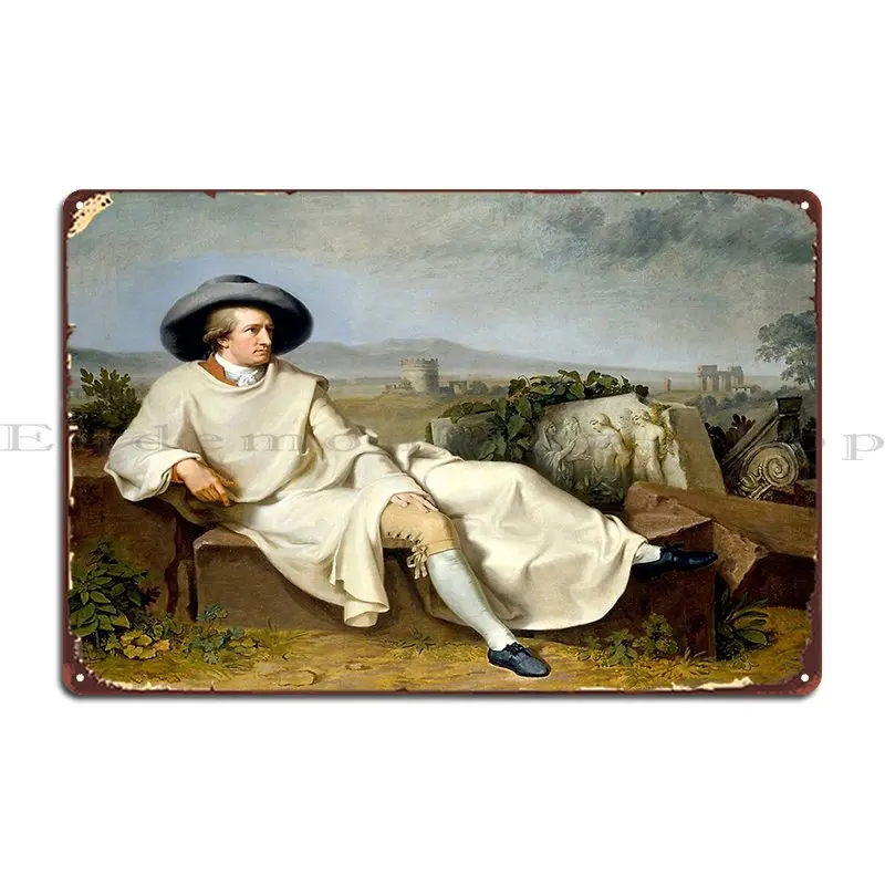 Goethe In The Roman Campagna Metal Plaque Poster Wall Decor Designing Club Living Room Club Tin Sign Poster