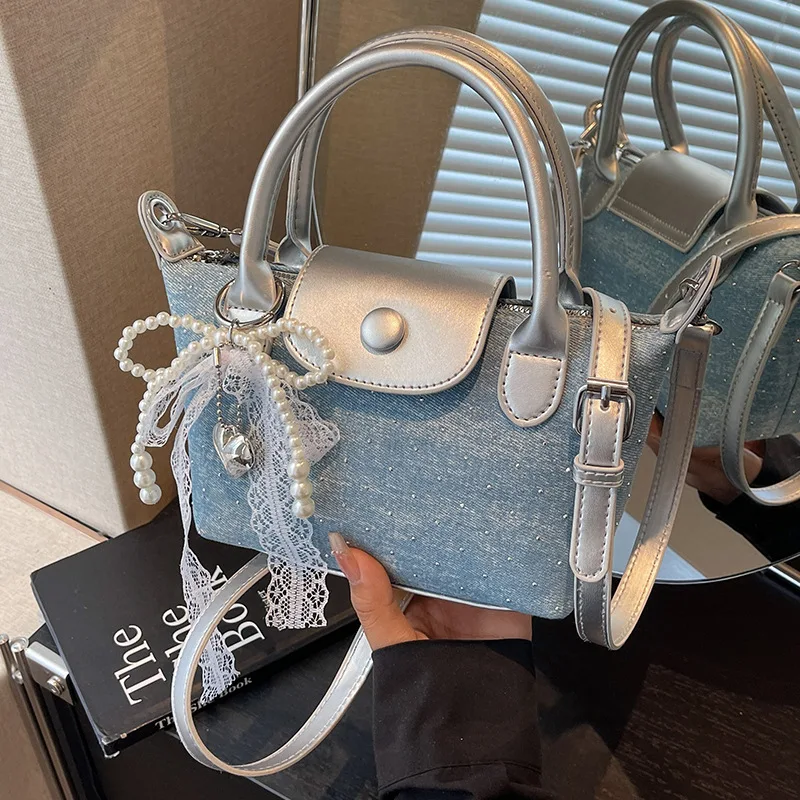 

High-end Fashion Hand-carried Small Bag Women's 2025 New Simple and Versatile Crossbody Bag Denim