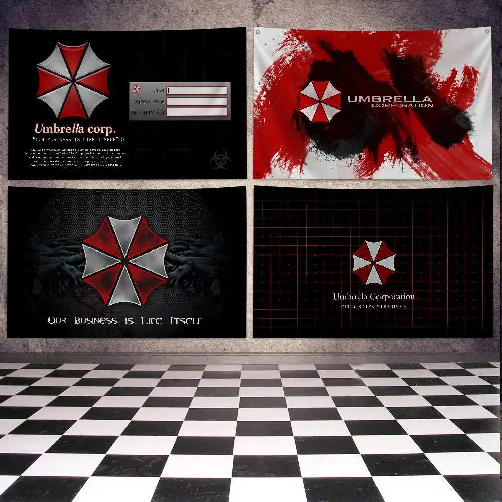 R-Residents Evil Game Flag Banner Vierloch-Flagge Polyester Outdoor-Dekor Raumästhetik