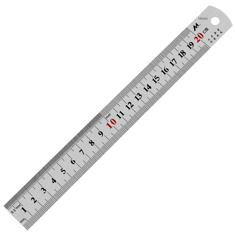 Righello dritto in acciaio inossidabile doppio lato centimetri pollici scala righello metrico 15cm/20cm/30cm/50cm strumento righelli per materiale scolastico