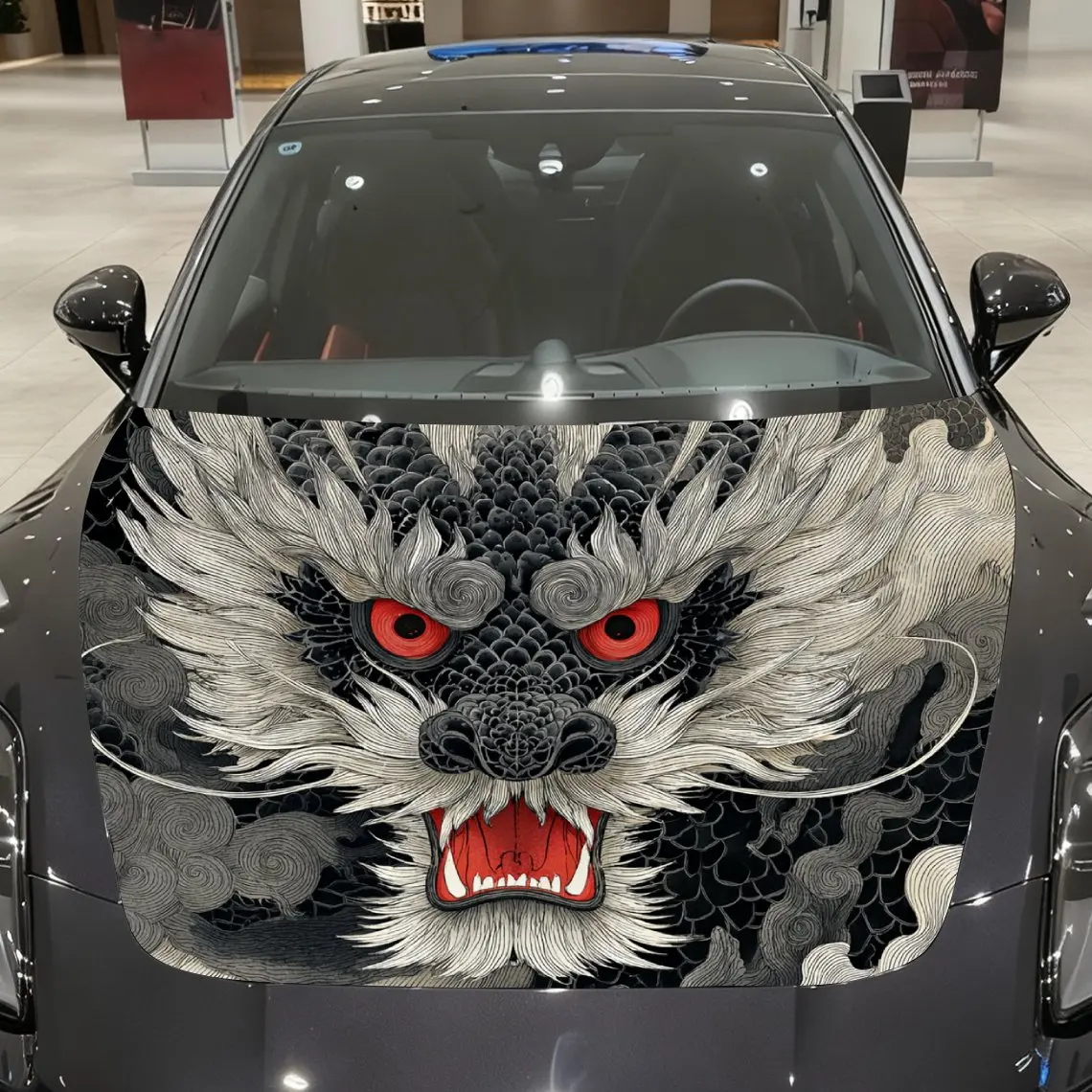 

Виниловые наклейки на капот автомобиля с красными глазами дракона, водонепроницаемые наклейки на капот автомобиля из ПВХ, самоклеящиеся устойчивые к царапинам наклейки для Eng