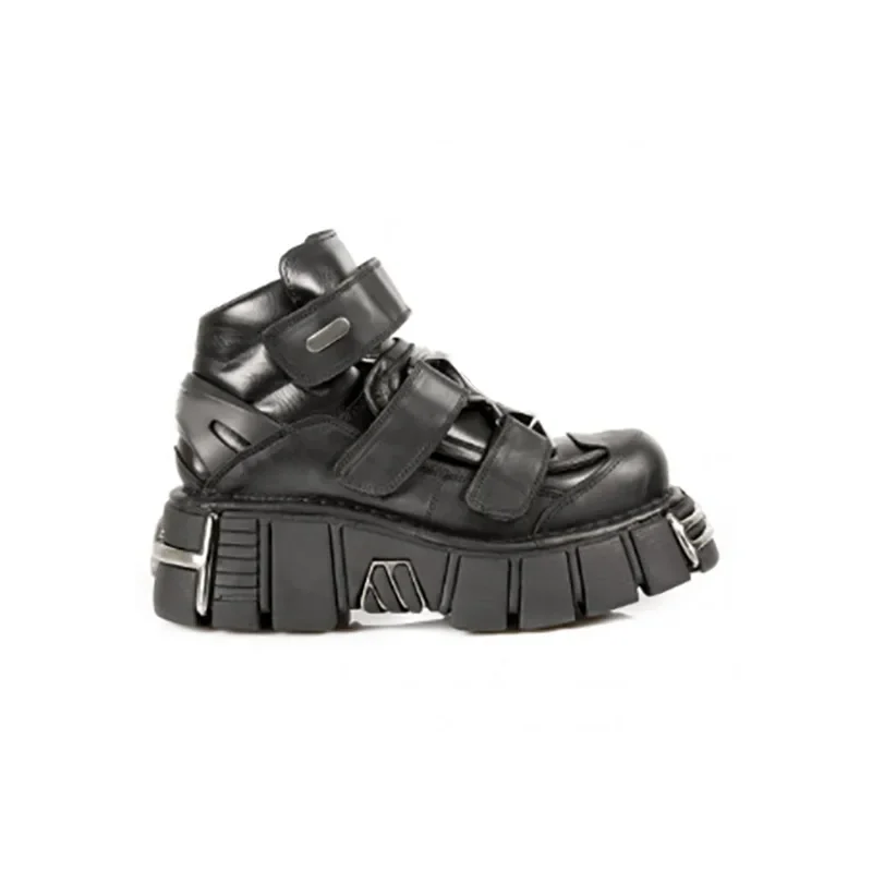 New Low Top Metal Muffin Bottom Daddy Shoes with All The Increase Punk Shoes Thick Soled Round Head Single Shoe Woman