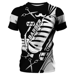 Men Shirt 3D Barber Custom Clothing O Neck Oversized Casual Short Sleeve Top Cool Punk Streetwear for Male Tees Summer T-Shirt