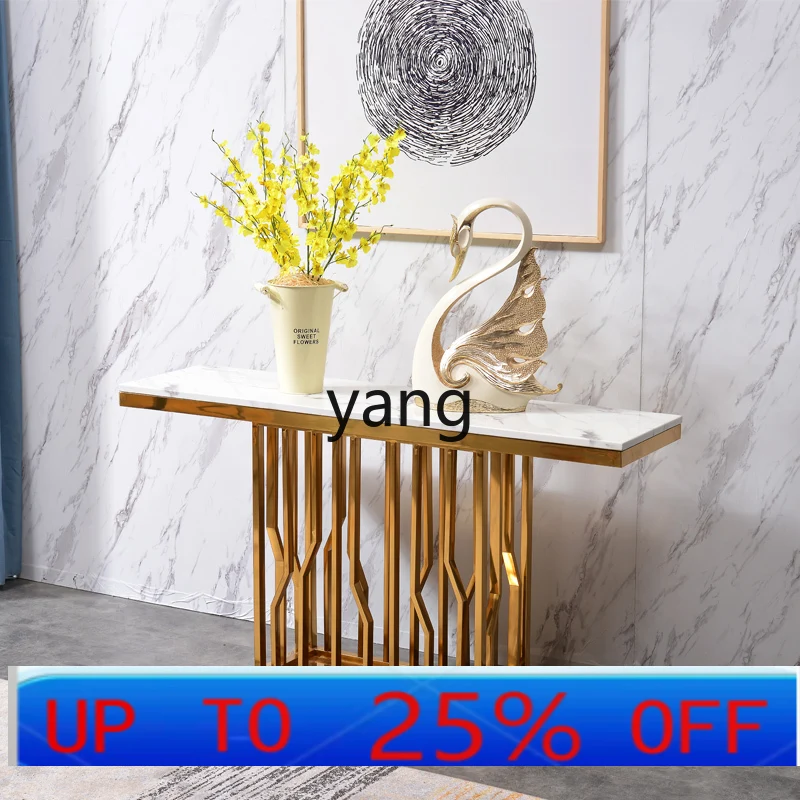 

LH stainless steel light luxury marble entrance table against the wall strip case corridor entrance cabinet