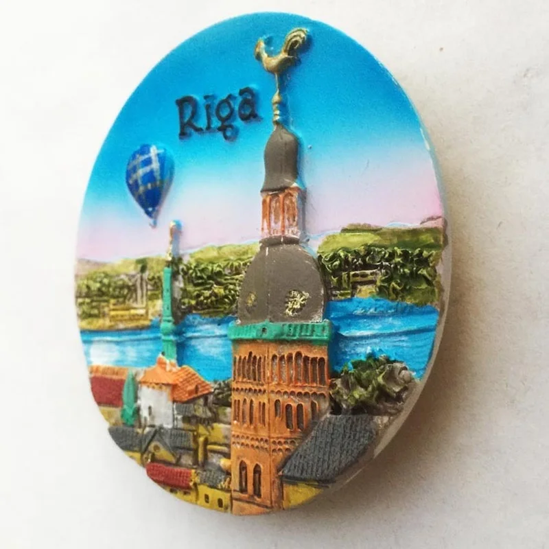 Lettonia souvenir da viaggio adesivi magnetici per frigorifero Riga souvenir turistici magneti per frigorifero regali di nozze adesivi magnetici