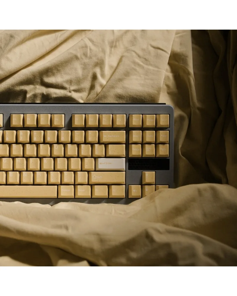 Yellow keycap PBT original five-sided sublimation mechanical keyboard customized small full set