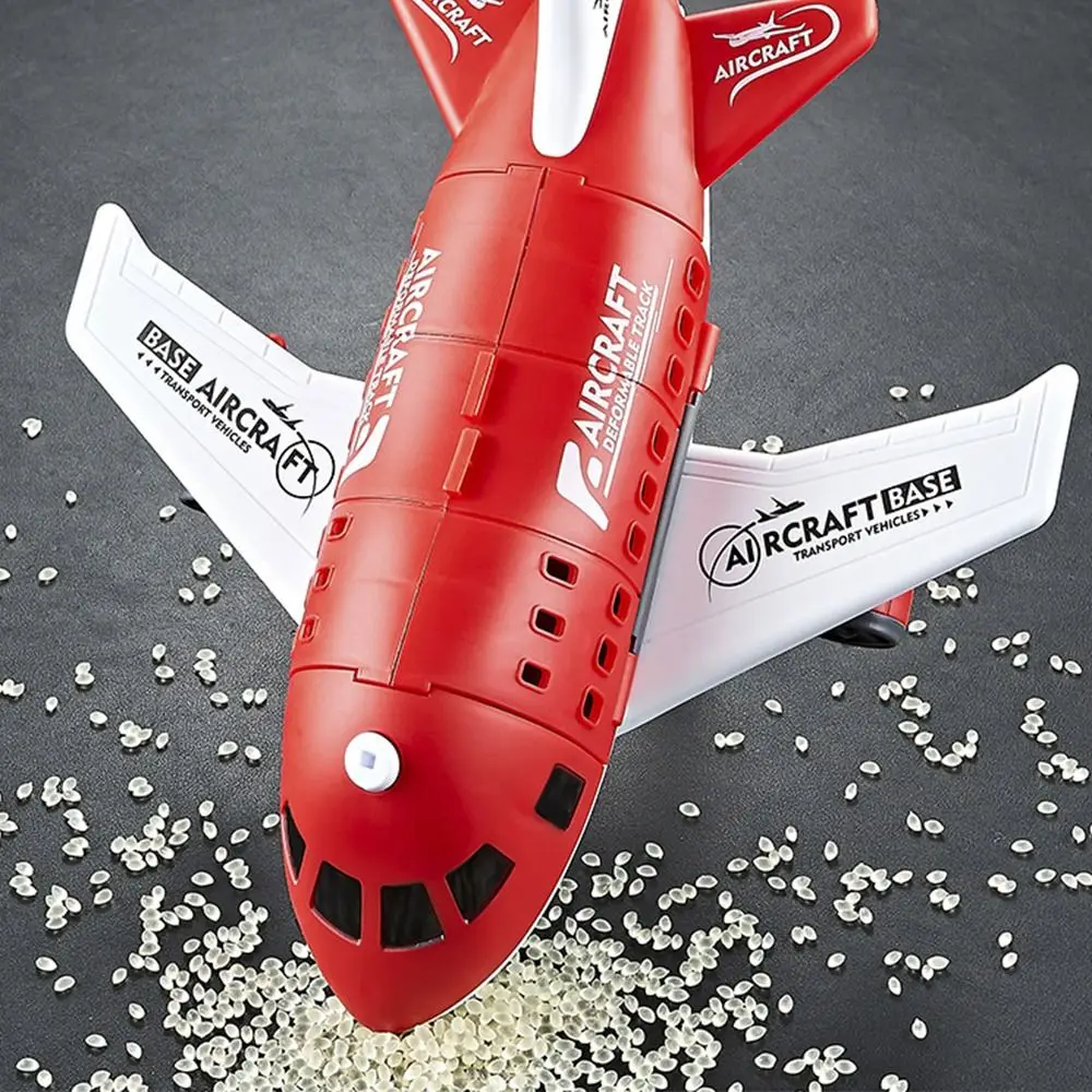 赤青慣性レール飛行機プラスチックランダムカー慣性カープレーンモデル変形可能なトラックヘリコプターシミュレーション航空機モデル