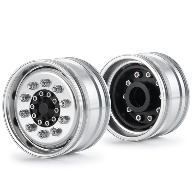 

ODIES-Metal Front Rear Wheel Rim Hubs For Tamiya Truck 1/14 RC Tractor Trailer Cargo Car Wheels,2PCS