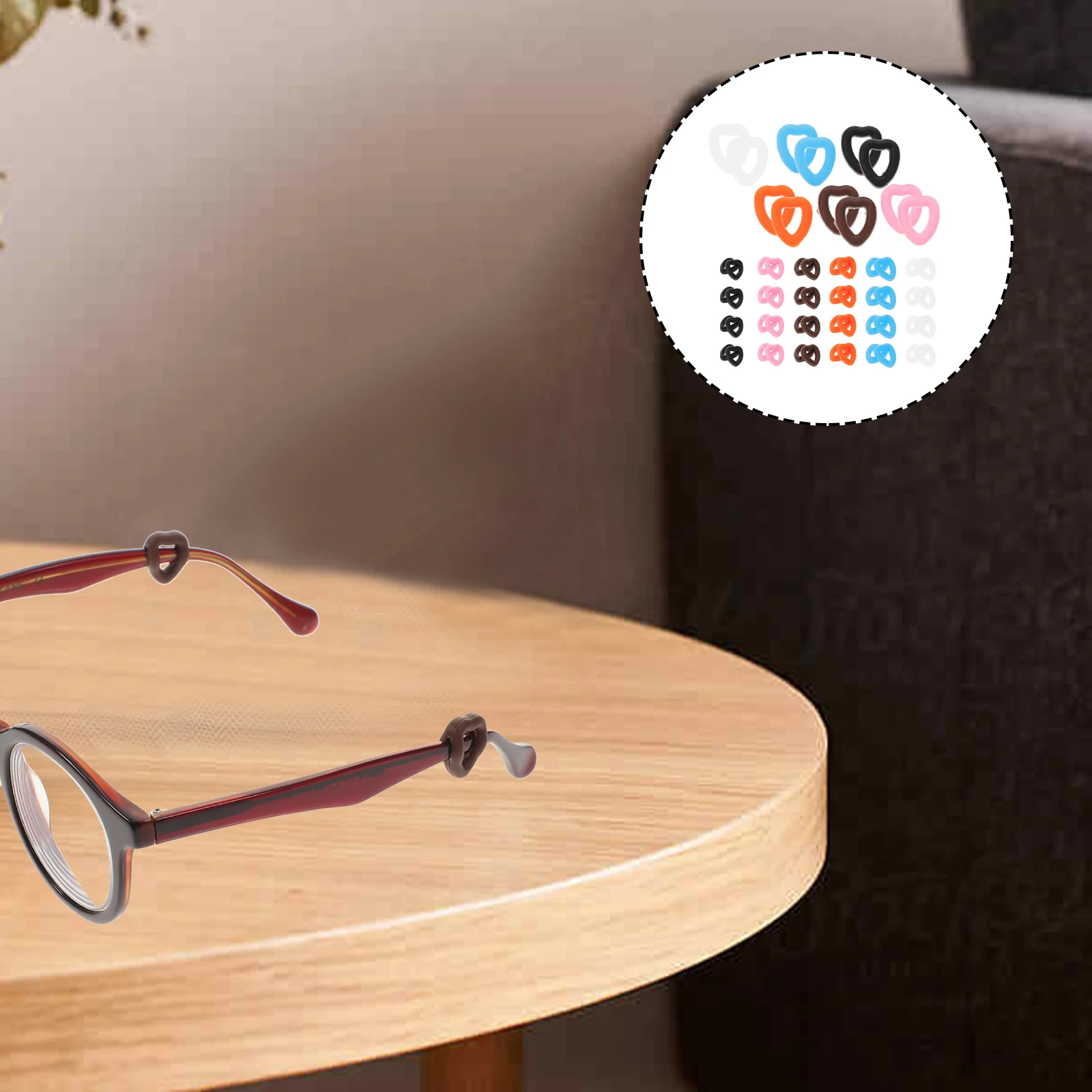 

Heart Shaped Silicone Glasses Ear Grips Anti Slip Cushions Holders Pads for Eyeglasses Myopia Family Sports