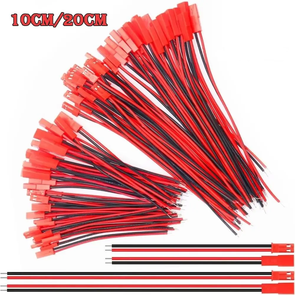 10Pairs 22AWG Copper JST Connector Cable Heat Resistant 2 Pin JST Male Female Plug Easy Solder PVC Insulation