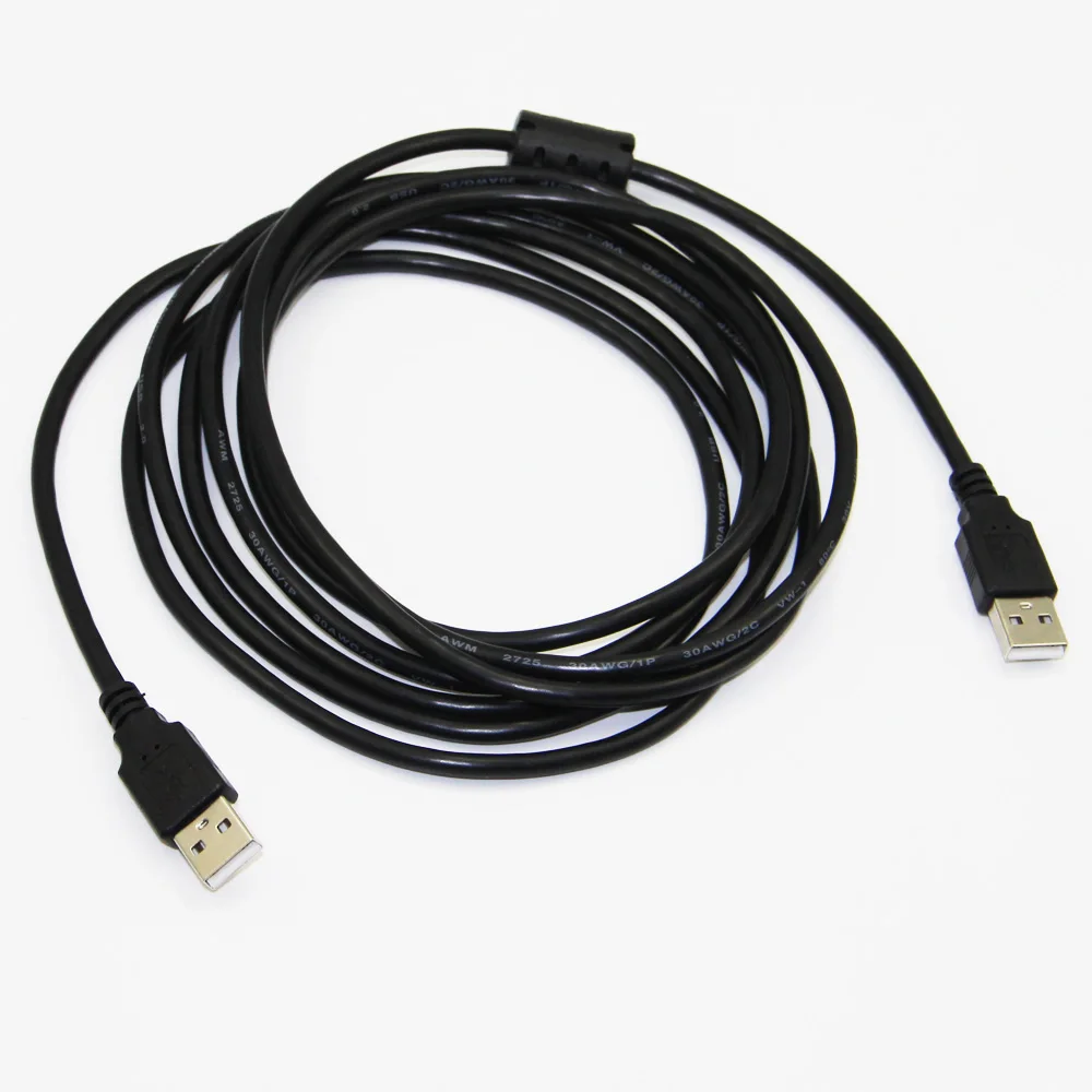 Bochara USB 2.0 Type A Male to Type A Male Cable Foil+Braided(inside) Dual Shielded 1.5m 3m 5m Black