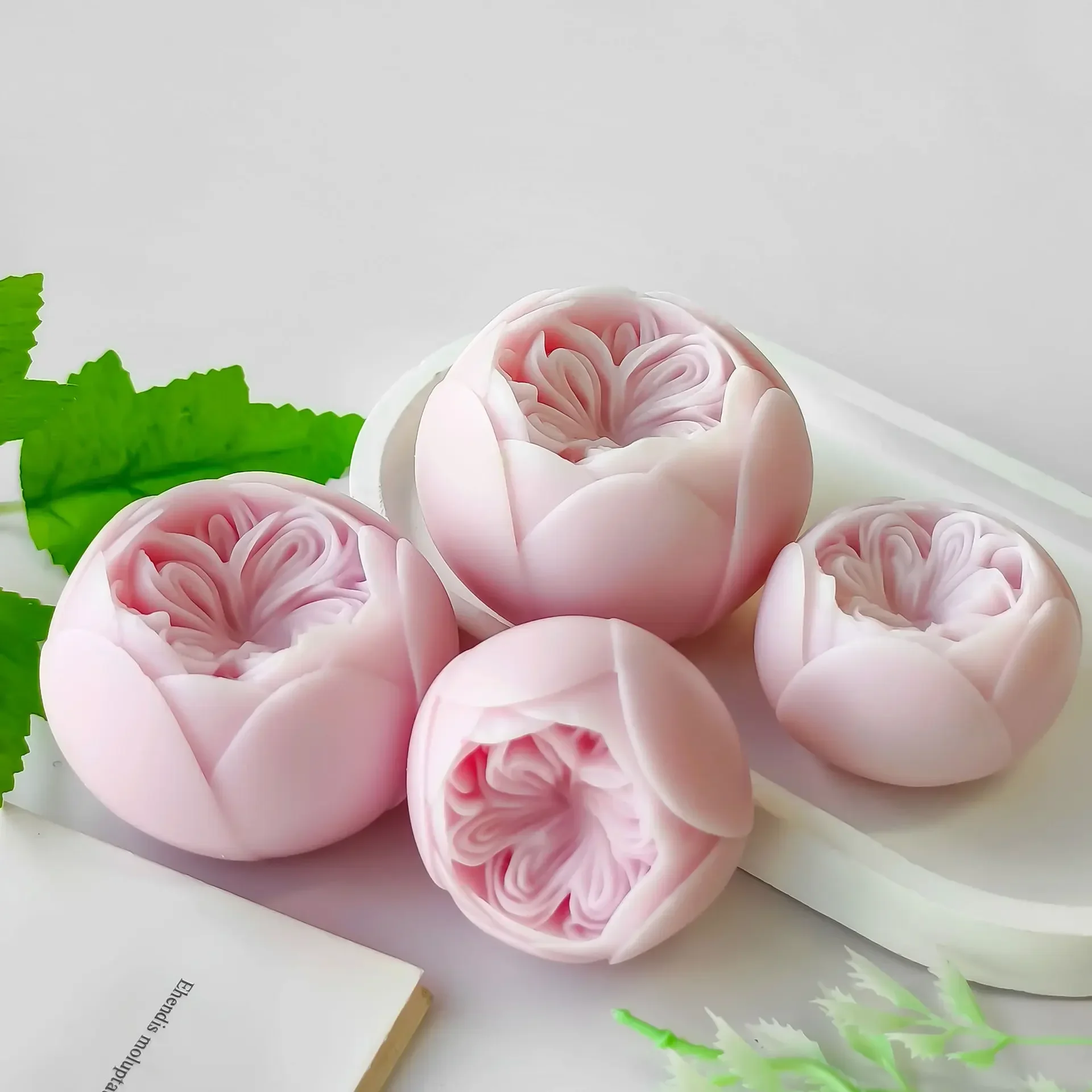 Austin Rose Candle Silicone Mold DIY Flower Candle Hand Soap Diffuser Stone Plaster Decoration