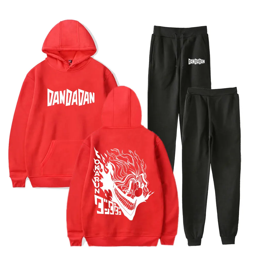 Dandadan Merch Anime Okarun  Hooded Two Piece Set harajuku Sweatshirt  Men/ Women's Set novelty pullover