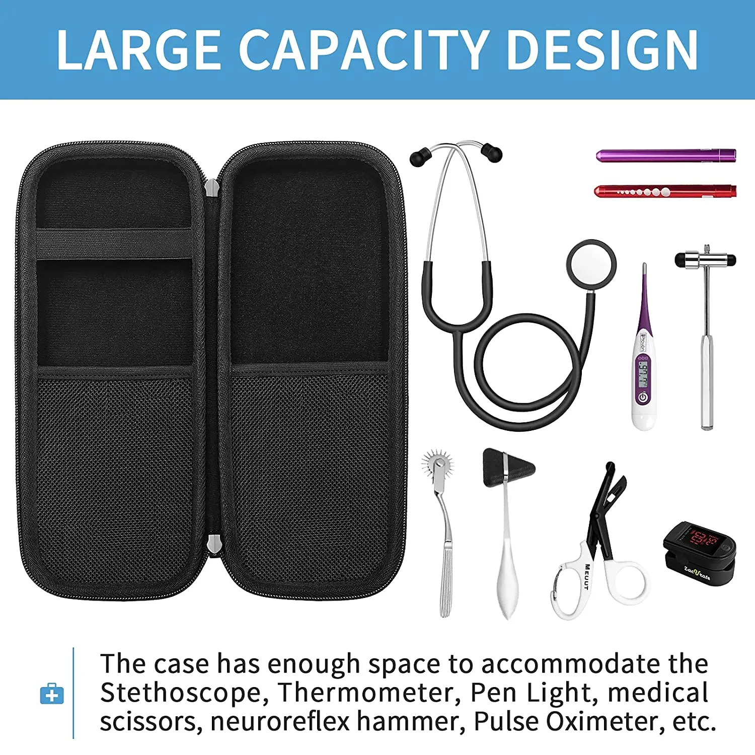 Yinke Hard Stethoscope Case Compatible With 3M Classic III, Lightweight II S.E, Cardiology IV, MDF Acoustica Deluxe Stethoscopes