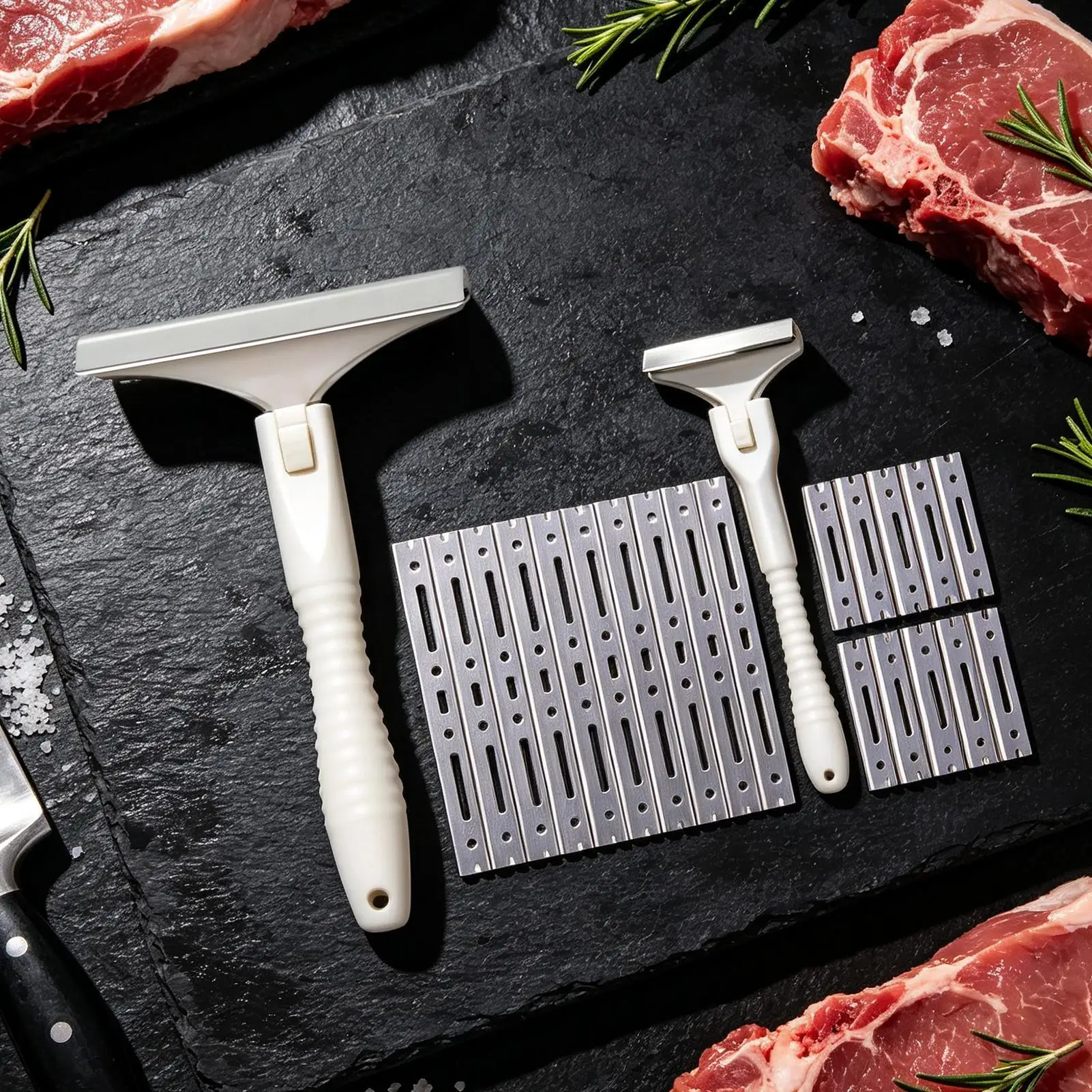 Handheld Fat Trimmer Manual Ergonomic Stainless Steel Kitchen Gadget Meat Slicer Tool Brisket Fat Trimmer for Home Kitchen ﻿