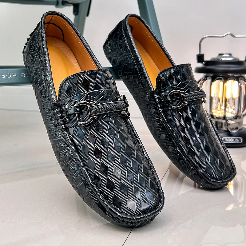 

Shoes for Men Handmade PU Leather Loafers Men Casual Big Size 48 Shoes Male Loafers Moccasins Slip on Driving Men Shoes