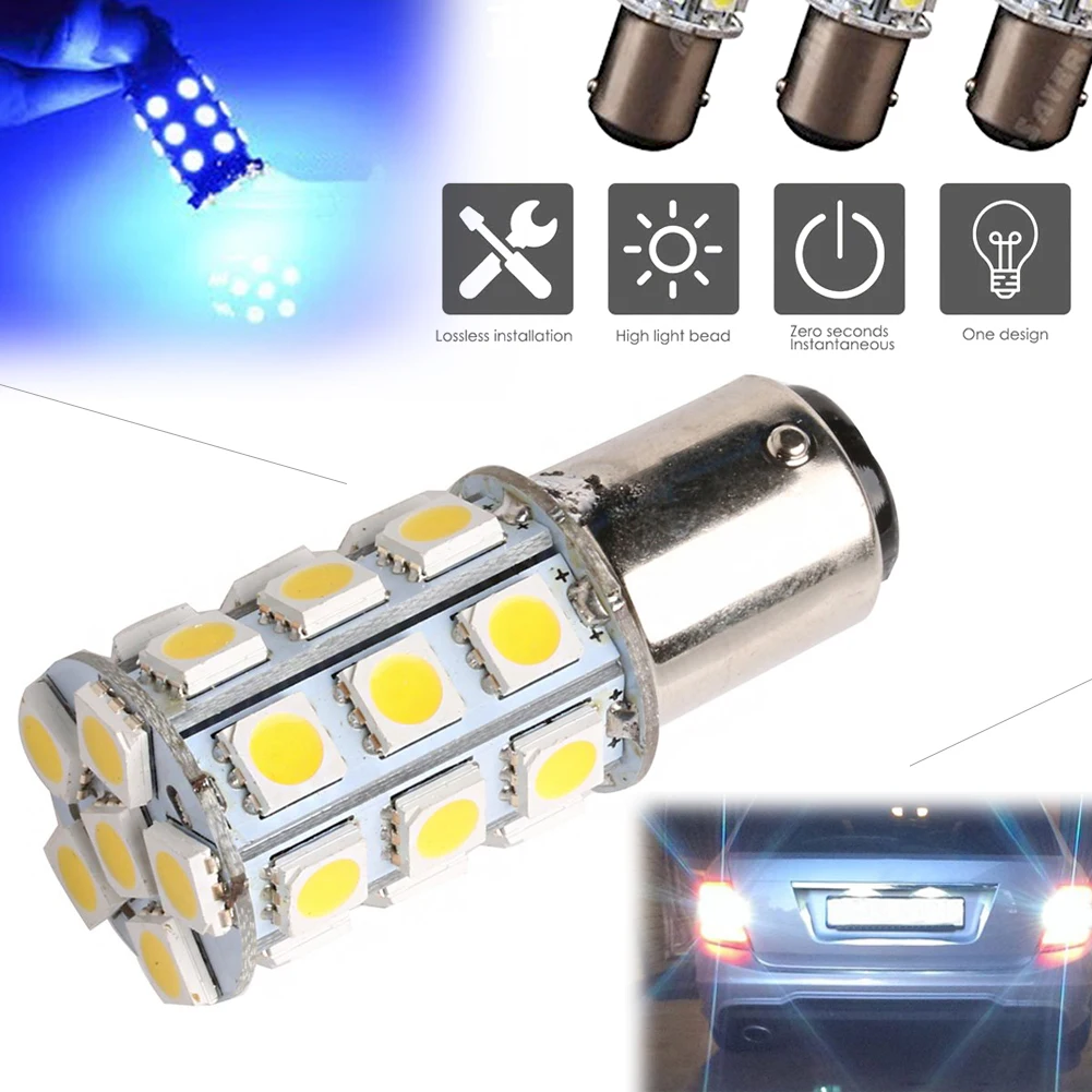 DC24V 6000K  Blue Cabin Marine Boat LED Interior 27-SMD BA15D Lights Bulbs CE RoHS Replacement Lighting Bulbs Universal