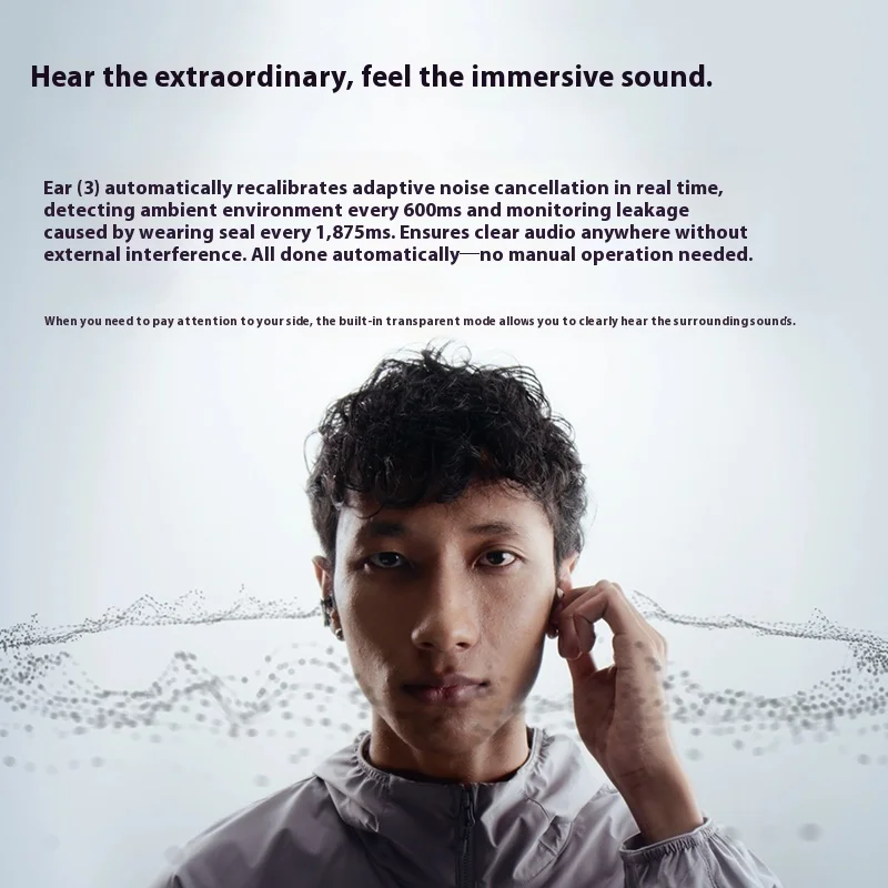 NOTHING Ear（3）NEW Wireless Bluetooth Earphones Lightweight Customized Metal base 45dB Noise Reduction Headset  Hifi Stereo  Gift