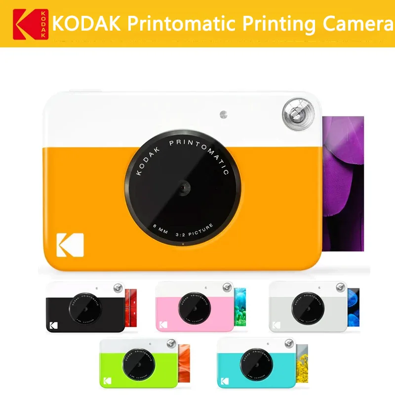 Cámara Instantánea Kodak PRINTOMATIC + Juego de Papel Fotográfico ZINK de 20/40 Hojas, 5MP, Flash Incorporado, Cámara Digital Instantánea Portátil