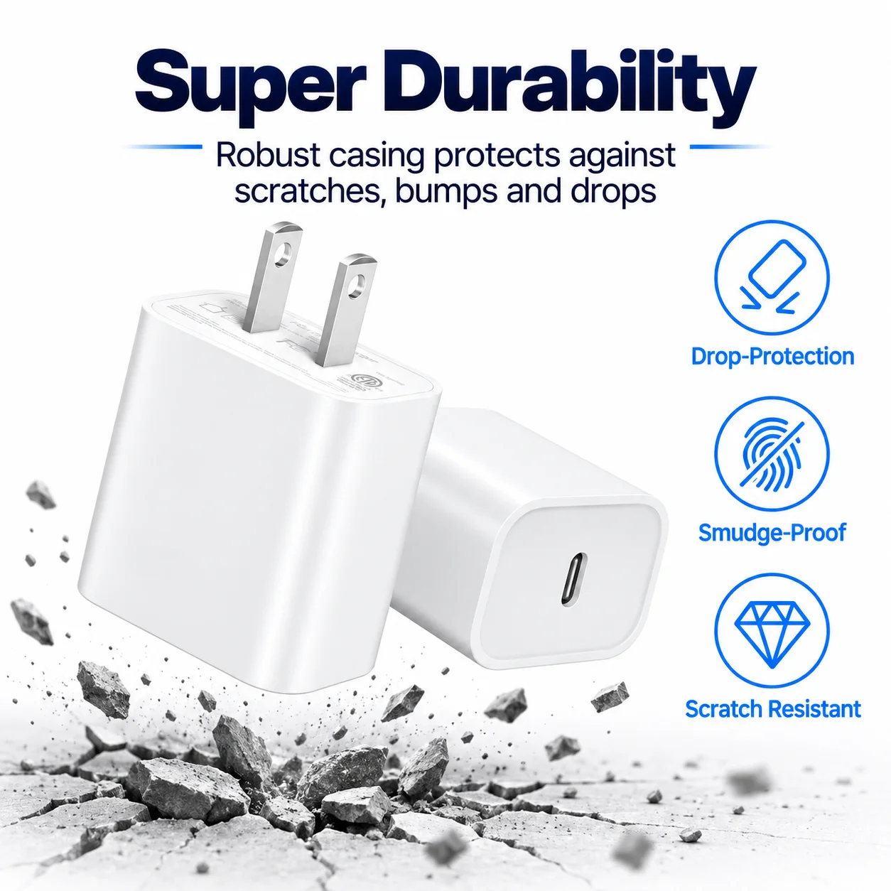1-2PCS 20W PD USB C Quick Charger EU US Plug Fast Charging Wall Adapter for iPhone 16 15 14 13 12 Pro Max Plus Samsung Phone