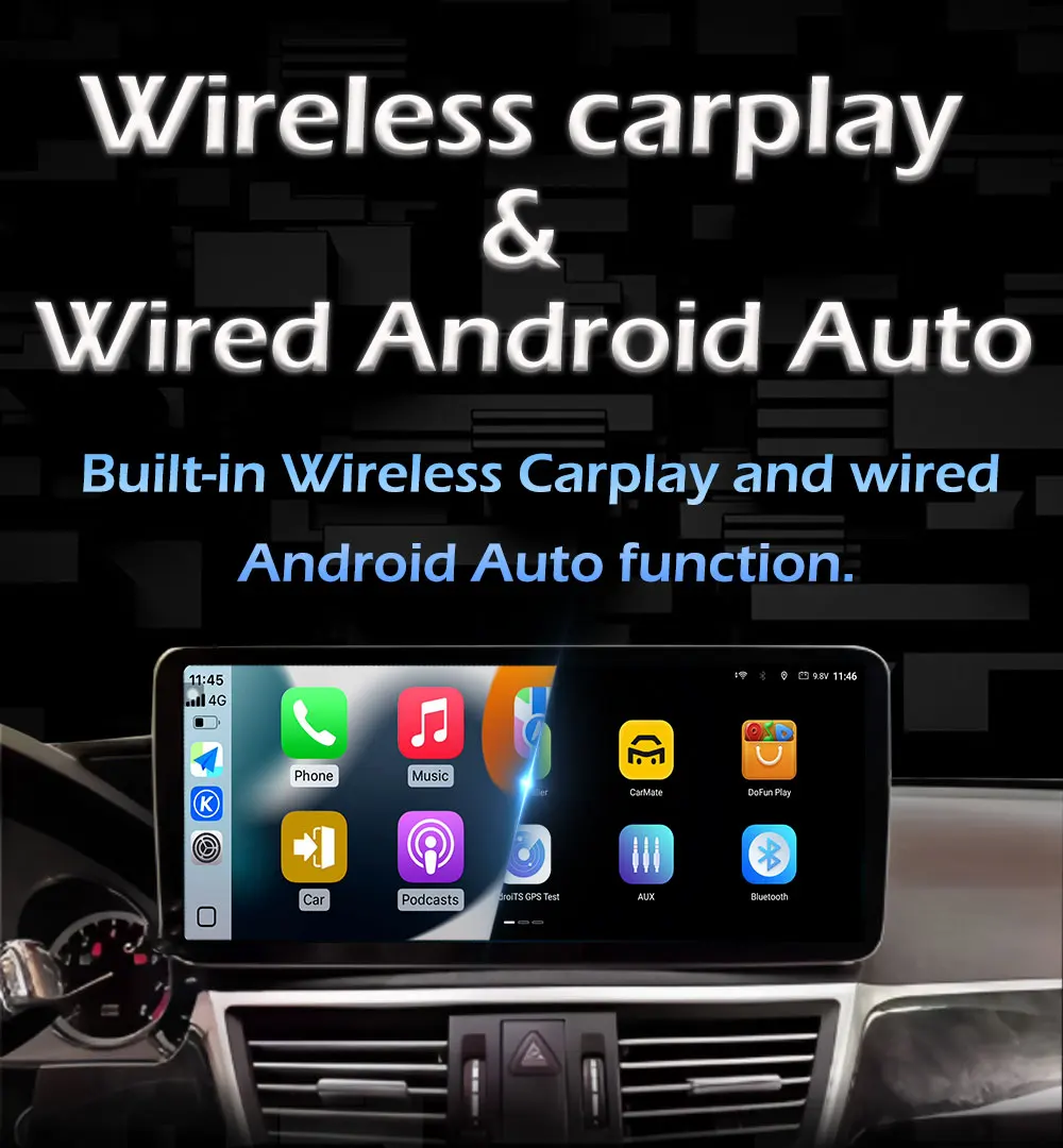 Android 16 GPS BT Für BENZ A-KLASSE CLA GLA W176 2012 - 2018 Kabelloses Carplay 4G Auto-Videoplayer QLED HD Bildschirm Autozubehör – Detail 9