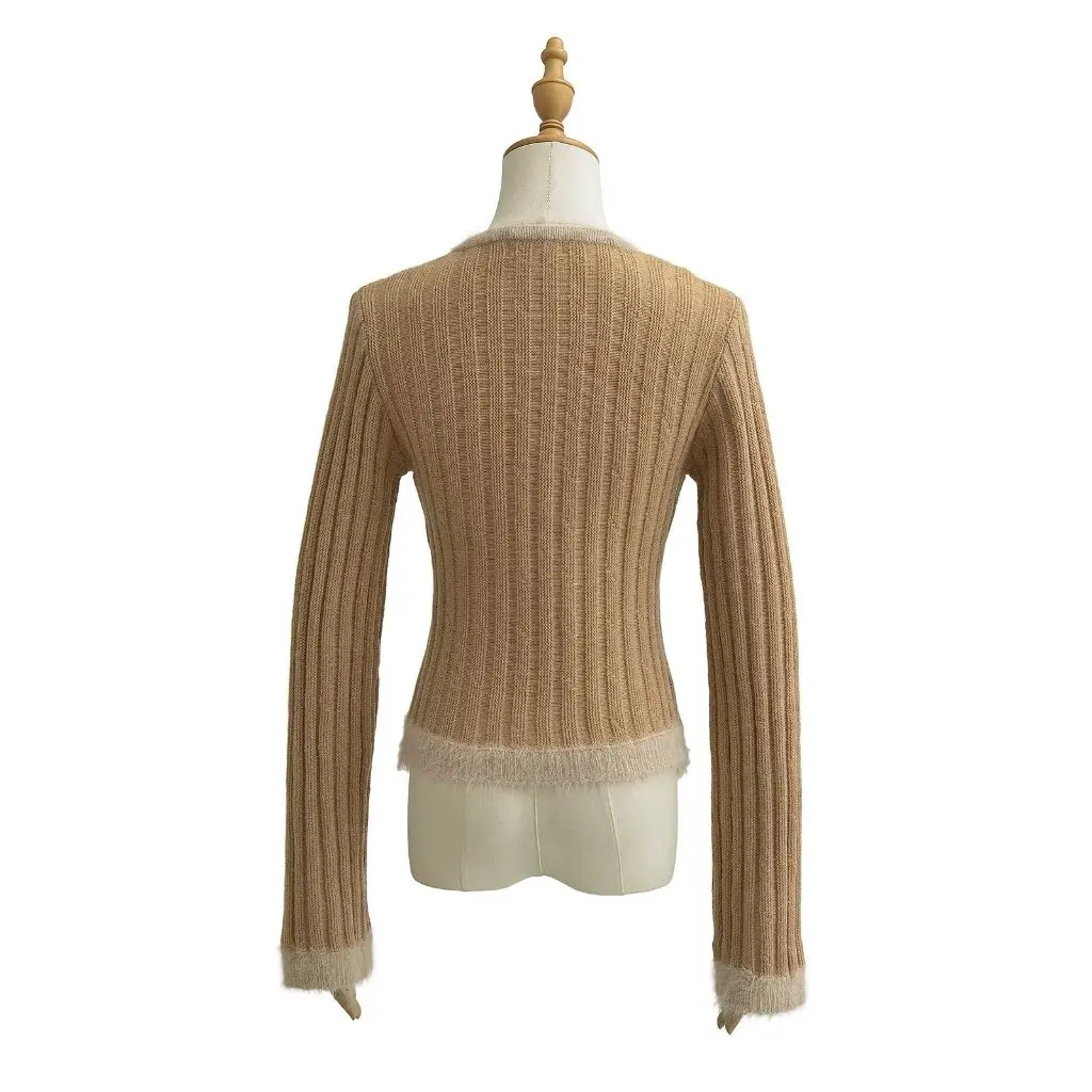 

Women's Spring Slim Fit Knitted Sweater Short Cardigan Pure Color Bottoming Shirt French Temperament Innerwear for Hot Girls