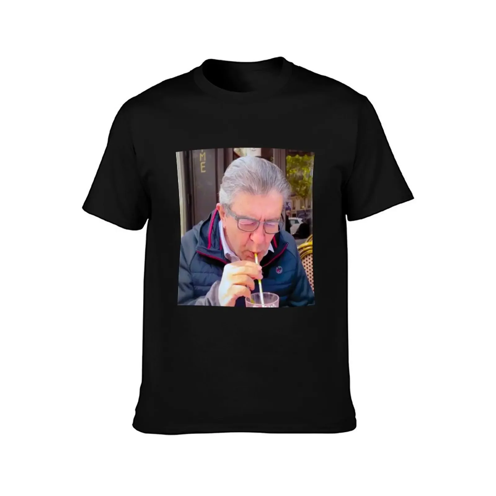 Jean-Luc Mélanchon drinking grenadine syrup T-Shirt anime customs custom t-shirts summer 2025 mens t shirts