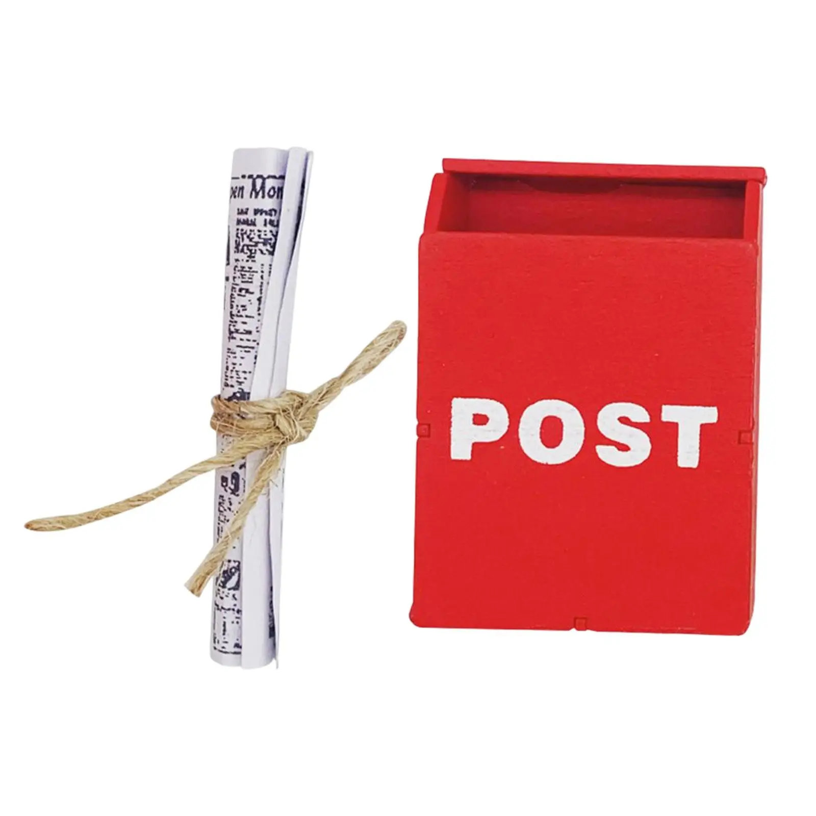 Dollhouse Miniature Mailbox Wood Postbox 1 12 for Kids Pretend Play Furniture and Micro Scenery