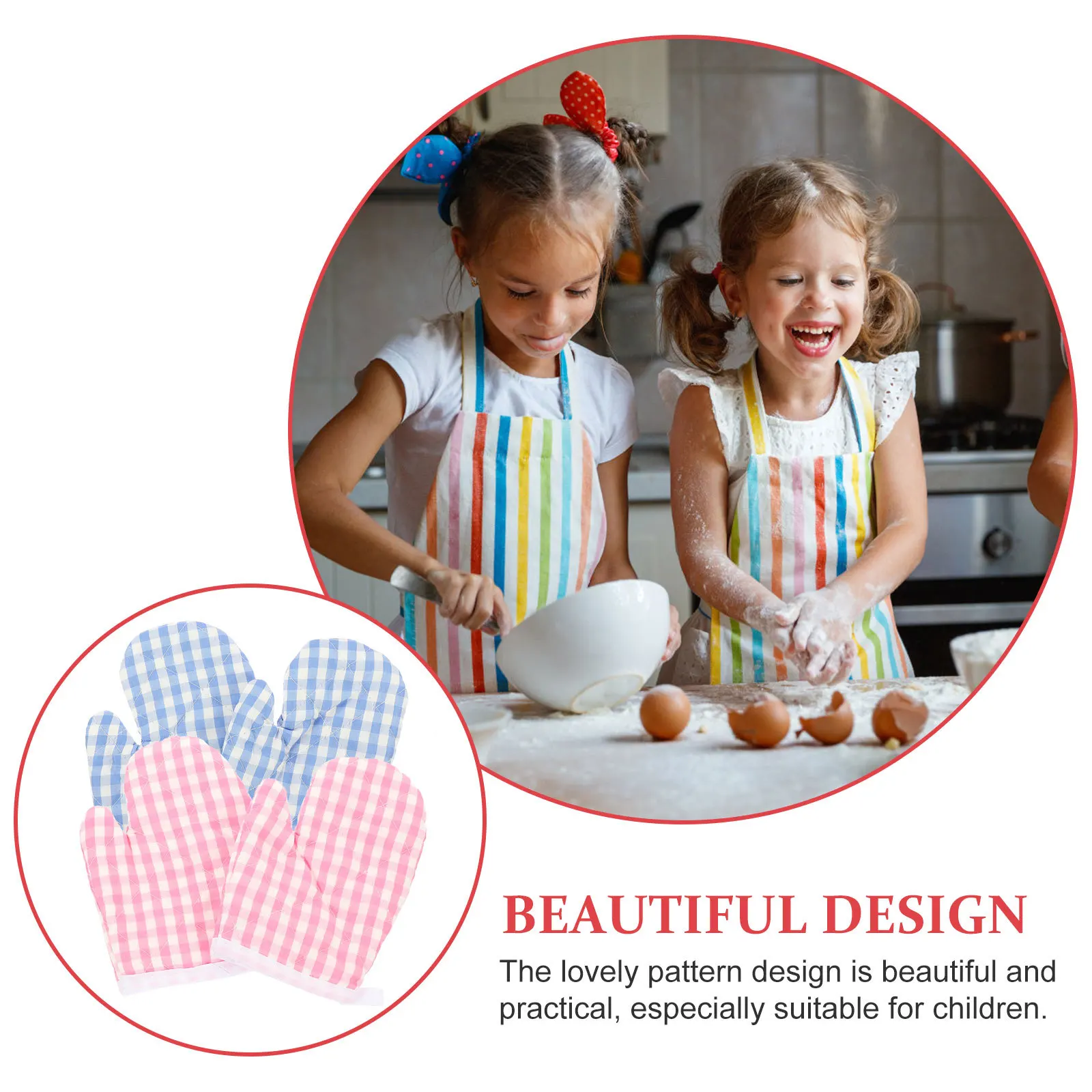 

4Pcs Heat Resistant Oven Gloves Polyester Insulated Anti Scald Non Slip Baking Mitts Kitchen Essentials Oven Mitts