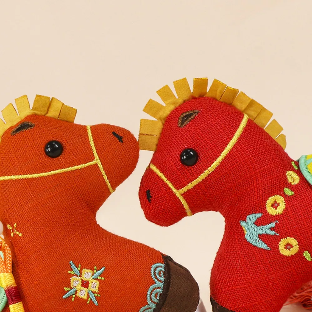 

Chinese Style Mini Horse Hanging Ornament Embroidered Pattern PP Cotton Bag Horse Pendant Traditional Cartoon