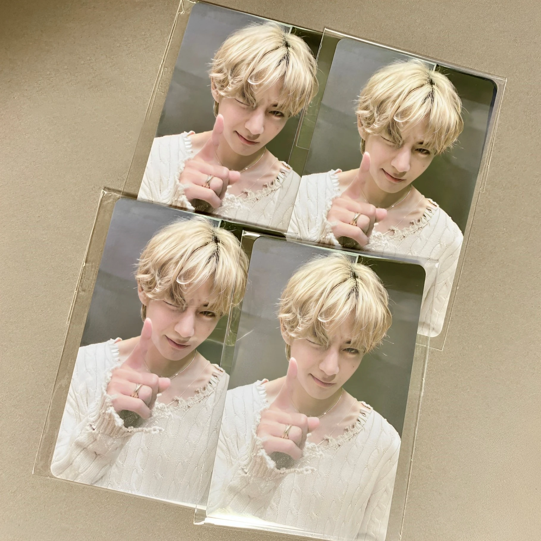 KPOP New Album Card High Quality Kim Tae Hyung V Solo Album WVS Special Little Card White Shirt Card