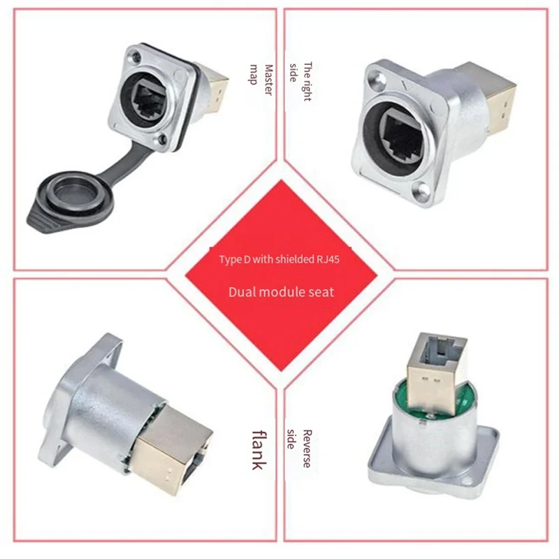 

A88X Водонепроницаемый экранированный разъем RJ45 с кнопкой, держатель RJ45 без кнопки, портативный светодиодный дисплей, сигнальная розетка, Durab