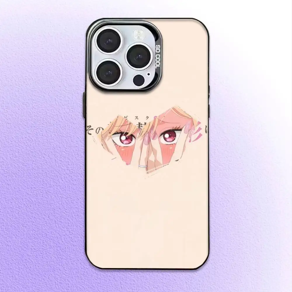Kitagawa Marin Anime Handyhülle für iPhone17,16,15,14,13,12,11 Plus, Pro Max Black Candy Matte stoßfeste Abdeckung