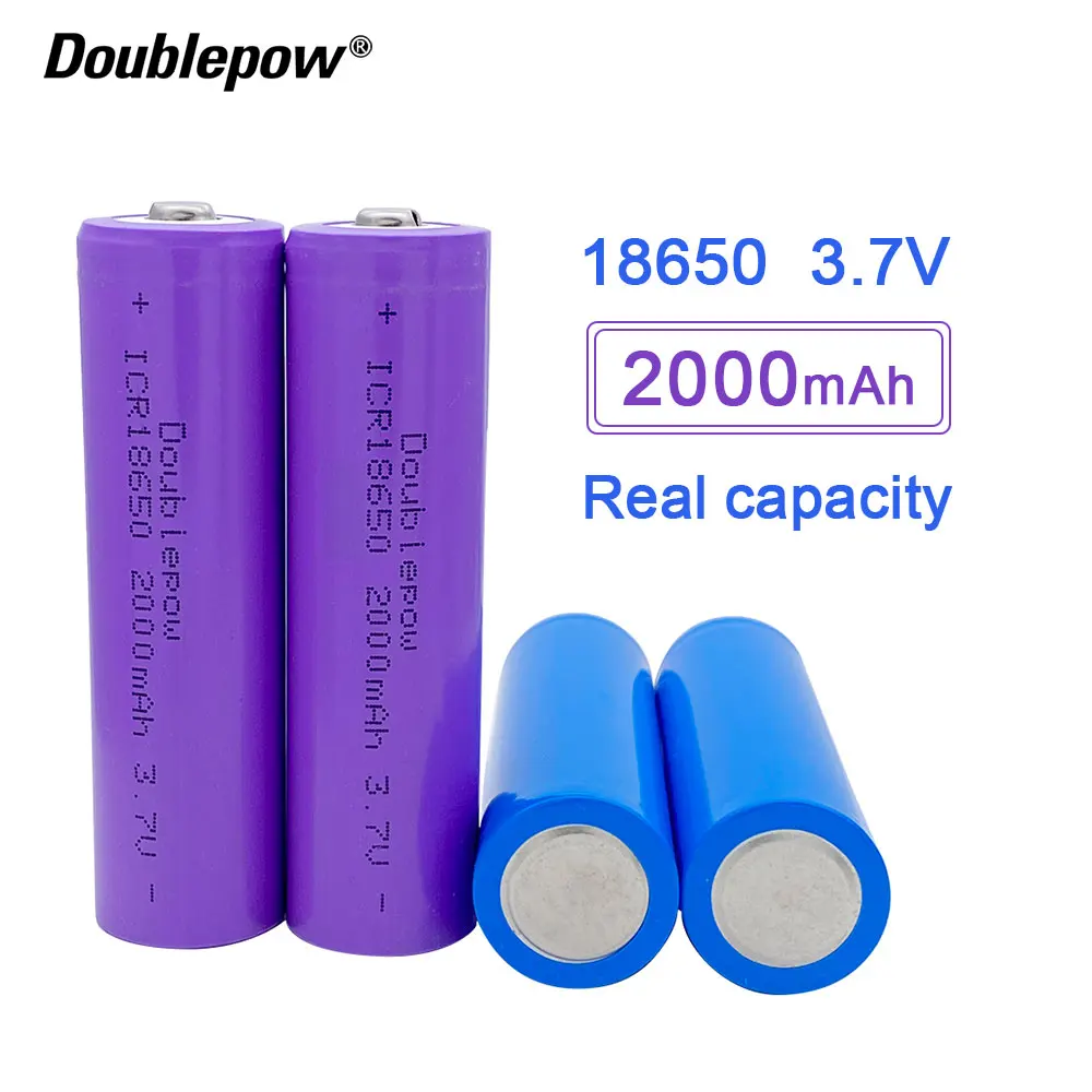 NEW original Doublepow 18650 battery 3.7V 2000mah 18650 lithium rechargeable battery for flashlight etc