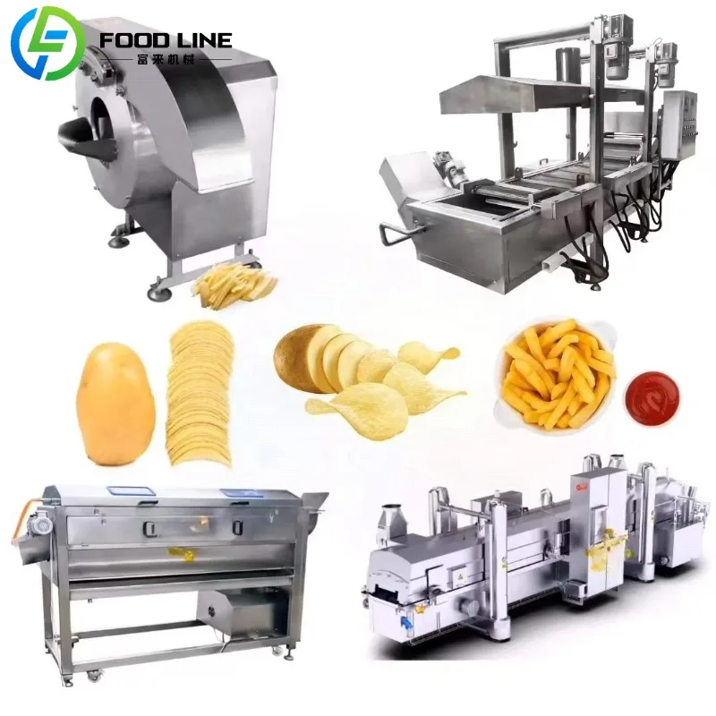 Frozen French Fries Machinery 100kgh Semi Automatic French Fried Production Line Frozen French Fries Production Line