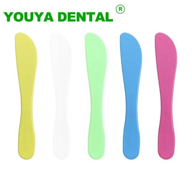 5 sztuk gips dentystyczny szpatułka stomatologia alginat nóż do mieszania proszek cementowy/materiał formy plastikowy uchwyt szpatułka narzędzia dentystyczne