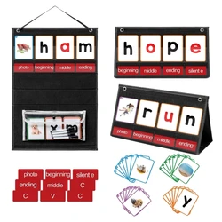 CVC Word Building Pocket Chart con 107 Flash card Desktop Pocket Chart scuola materna Classroom Must Haves CVCC Phonics Games