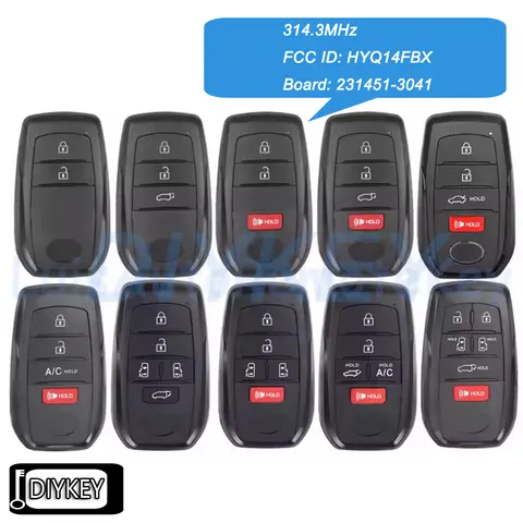 Smart Remote Key Fob 314.3MHz for Toyota RAV4 Prime Sienna BZ4X Crown Grand Highlander 2021 2022 2023 2024 HYQ14FBX 231451-3041