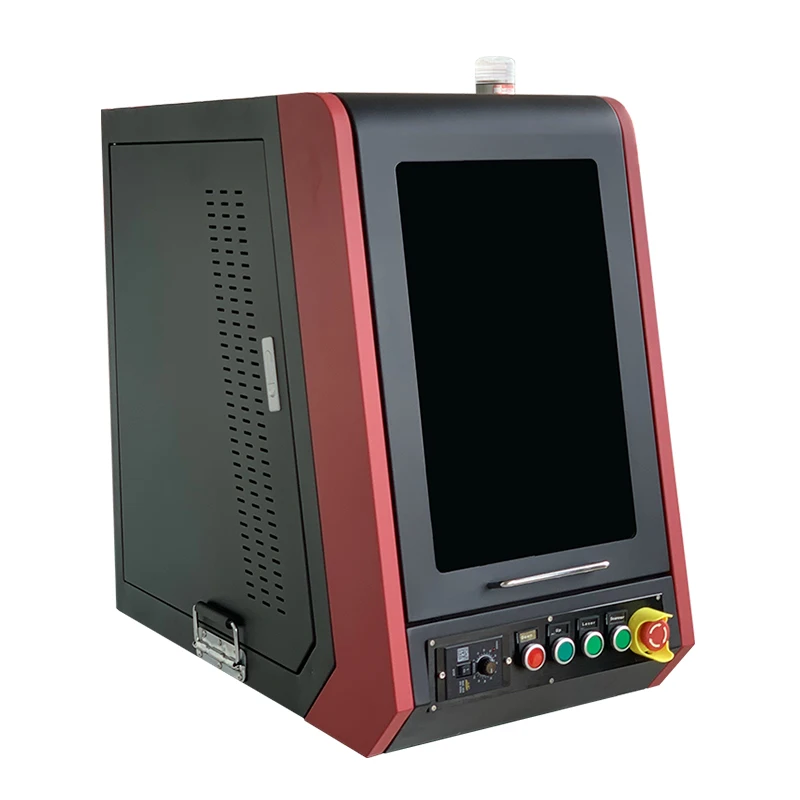 Safe and convenient small laser marking machine with full cover marking on stainless steel aluminum plastic